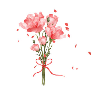 粉色康乃馨母亲节礼物鲜花元素GIF动态图康乃馨元素